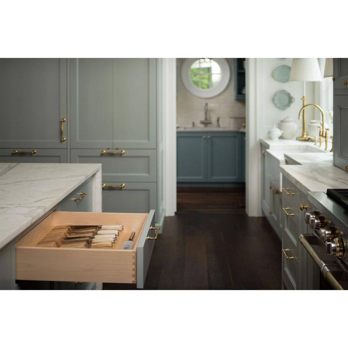 Rev-A-Shelf Wood Trim-to-Fit Knife Block Kitchen Drawer Organizer Insert